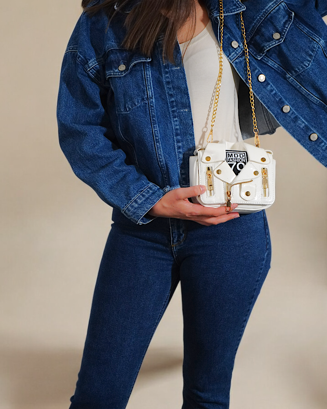 NOVA Mini Leather Crossbody Bag with Chain Strap