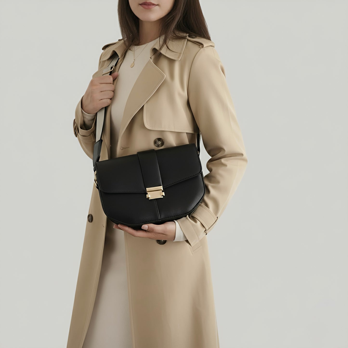 MIRA - Sac bandoulière polyvalent en cuir avec bandoulière réglable et plusieurs compartiments