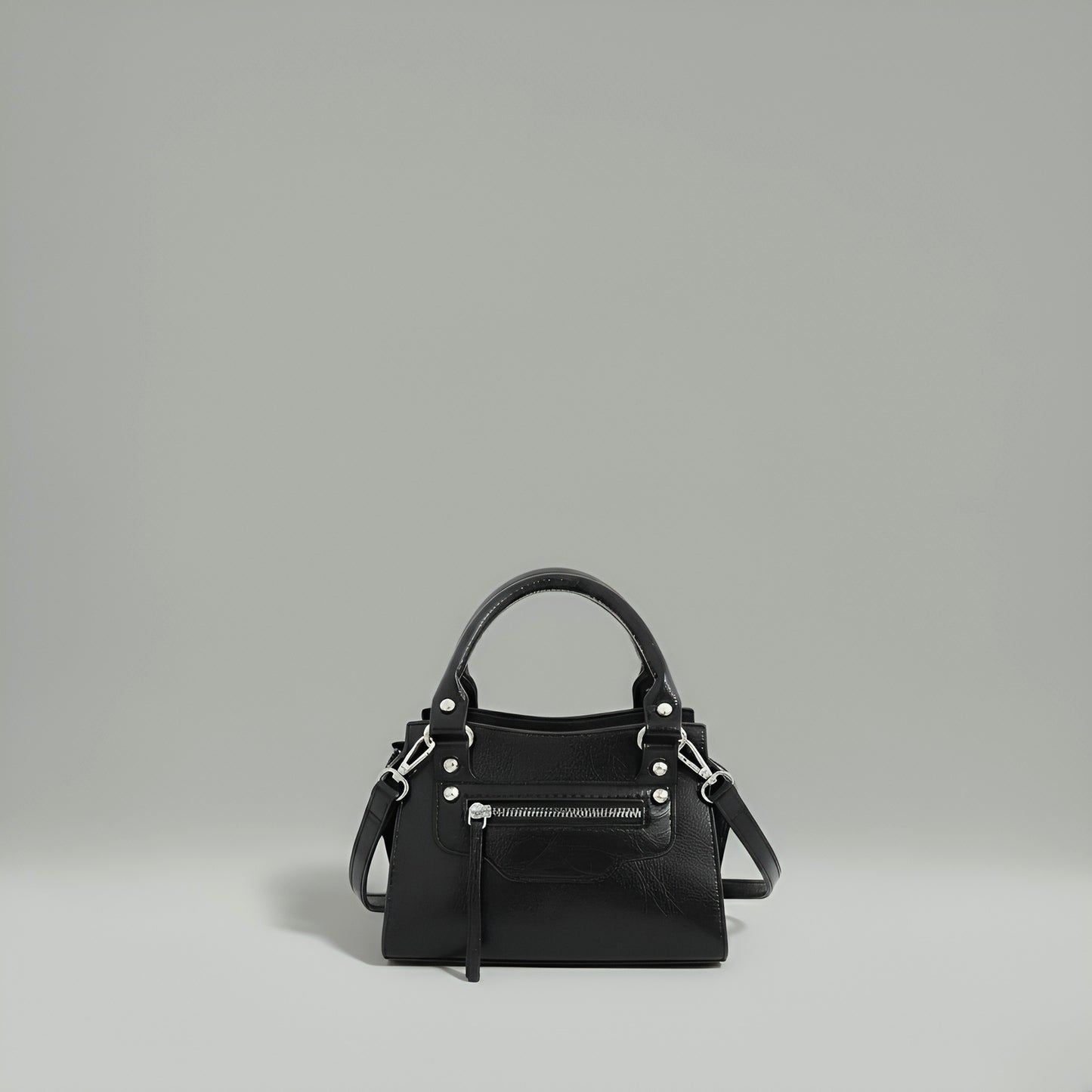 NOIR - Mini sac en toile compact en cuir vegan