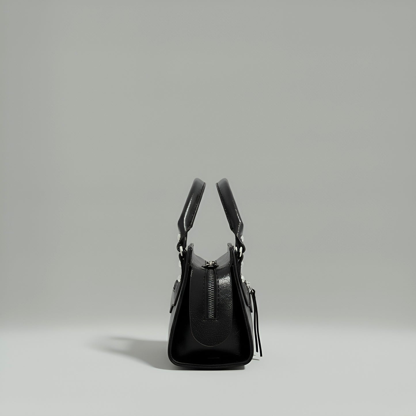 NOIR - Mini sac en toile compact en cuir vegan