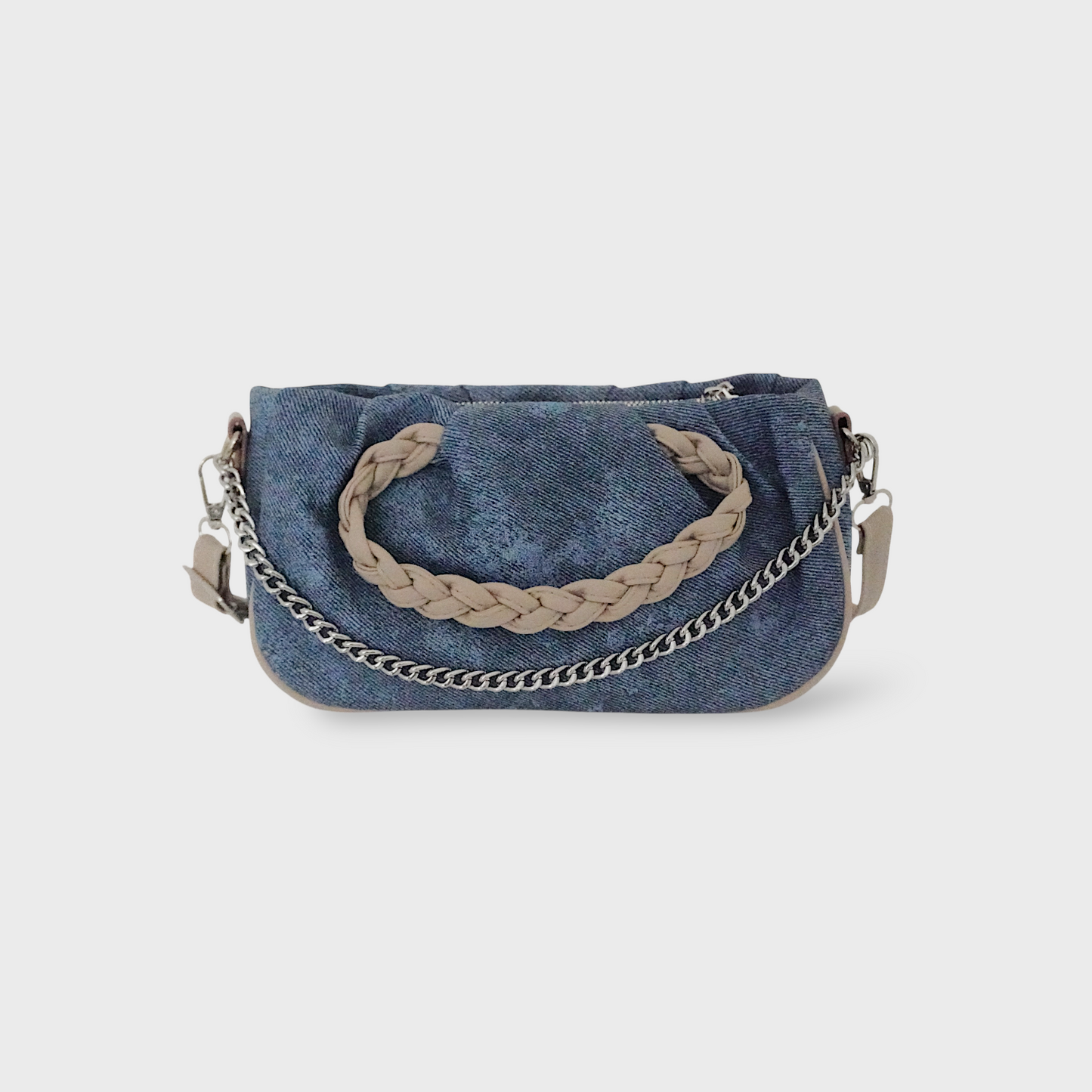 AVA - Sac bandoulière en jean avec détails en chaîne