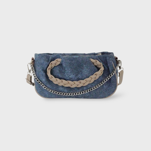AVA - Denim crossbody chain detailed bag
