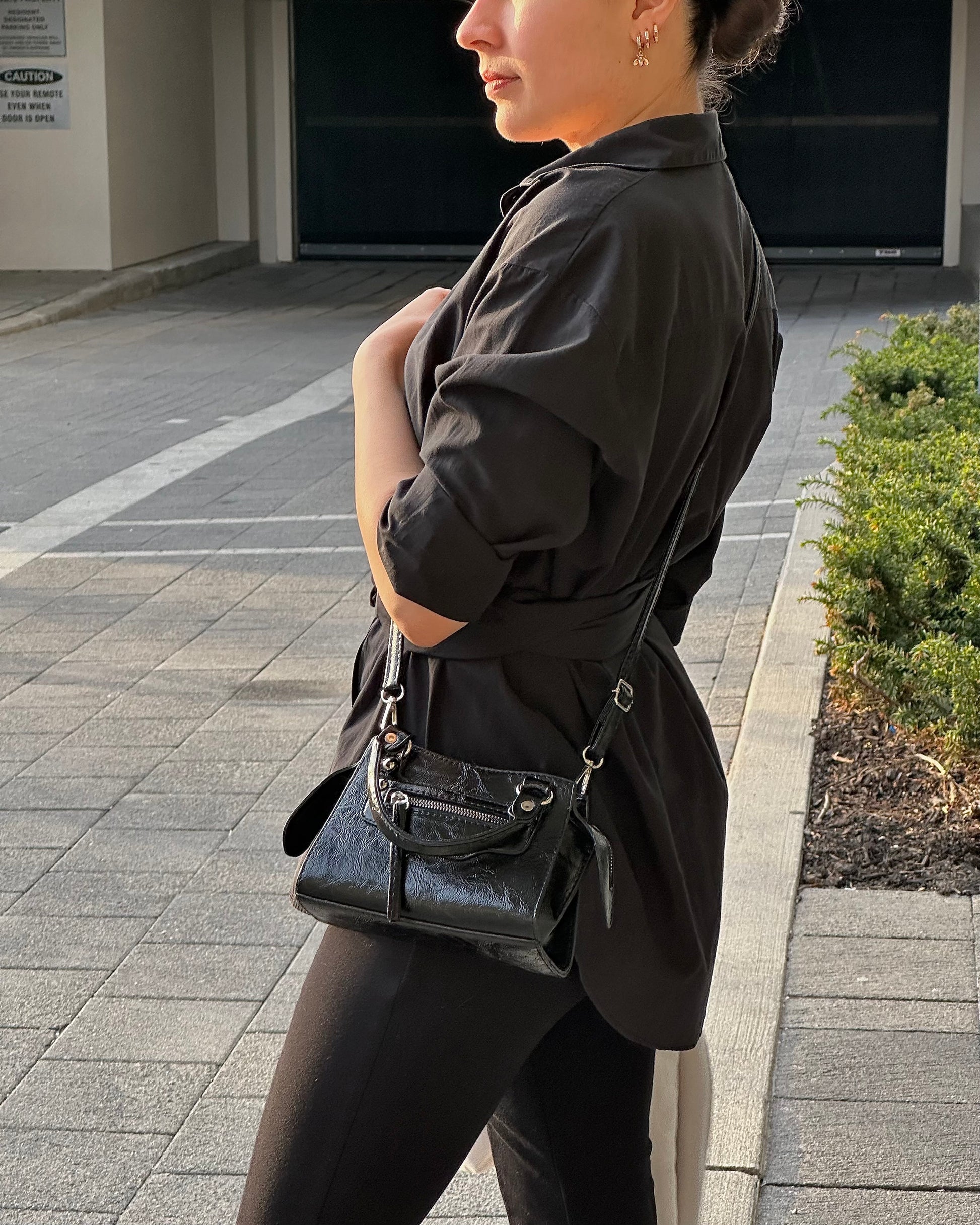 NOIR - Compact Vegan Leather Mini Canvas Bag