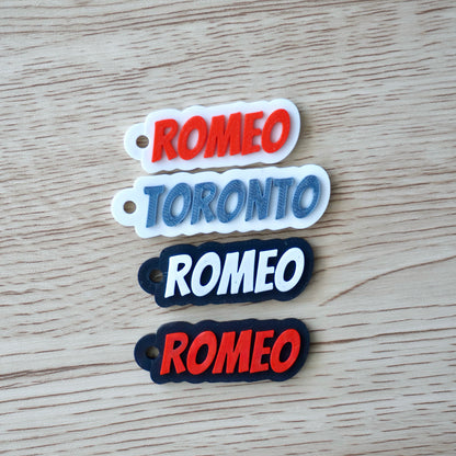 Customizable Name Tag Bag Charm – Personalized Keychain for Travel Lovers