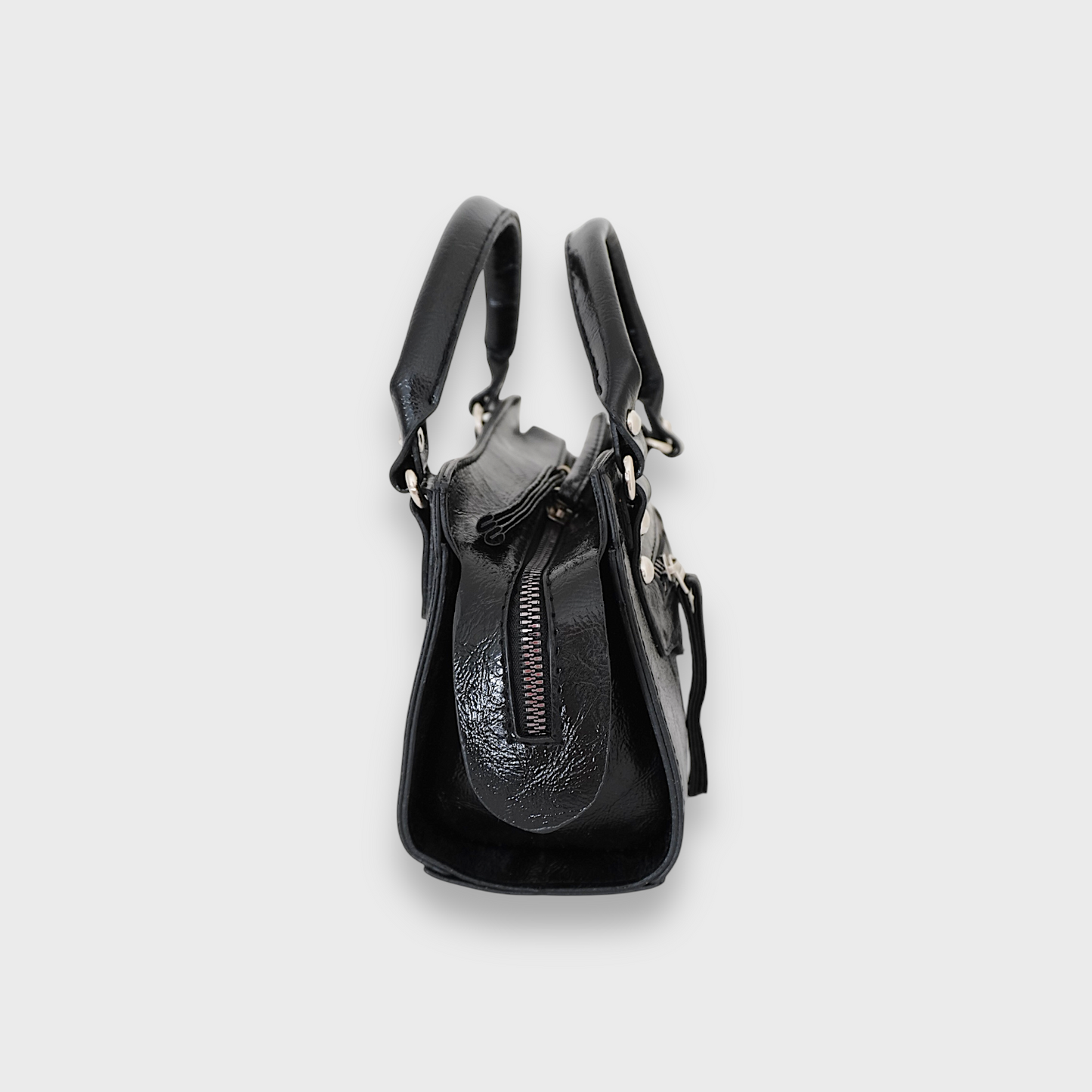 NOIR - Mini sac en toile compact en cuir vegan