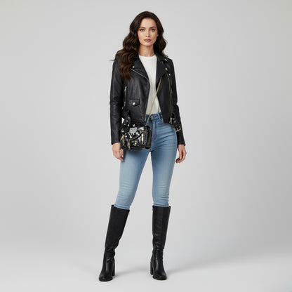 NOVA Mini Leather Crossbody Bag with Chain Strap