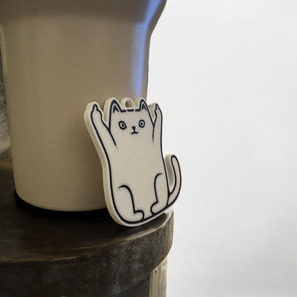 Sassy Cat Bag Charm – Middle Finger Gesture with Cute Style