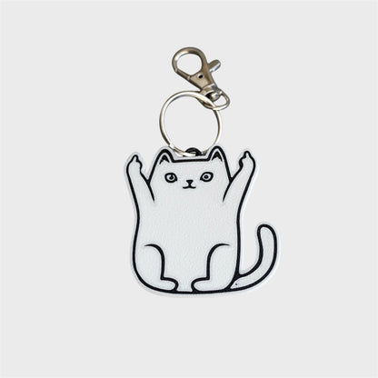 Sassy Cat Bag Charm – Middle Finger Gesture with Cute Style