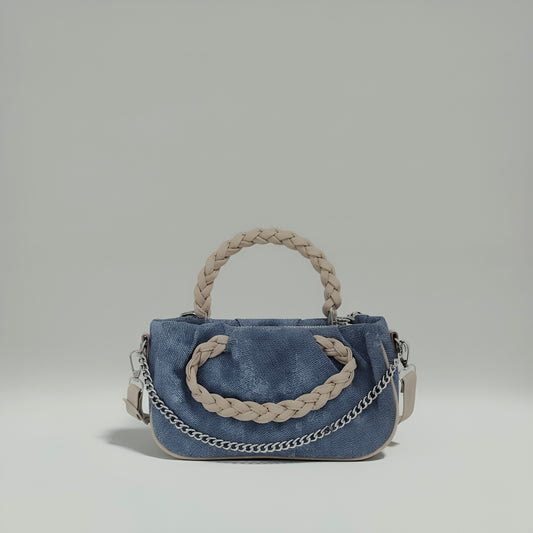 AVA - Denim crossbody chain detailed bag