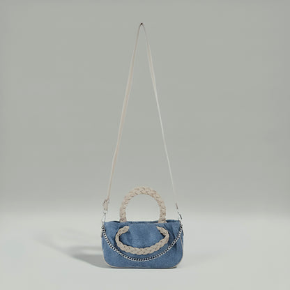 AVA - Sac bandoulière en jean avec détails en chaîne