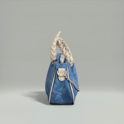 AVA - Sac bandoulière en jean avec détails en chaîne