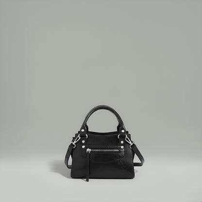 NOIR - Mini sac en toile compact en cuir vegan