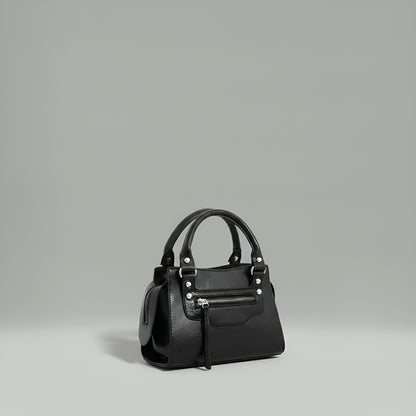 NOIR - Mini sac en toile compact en cuir vegan