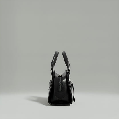 NOIR - Mini sac en toile compact en cuir vegan