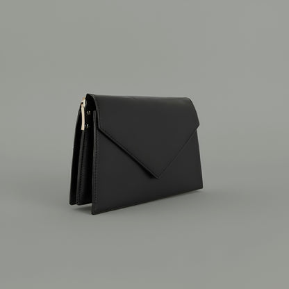 SOHO - Elegant Leather Envelope Crossbody Bag – Classic Black & Terracotta Brown