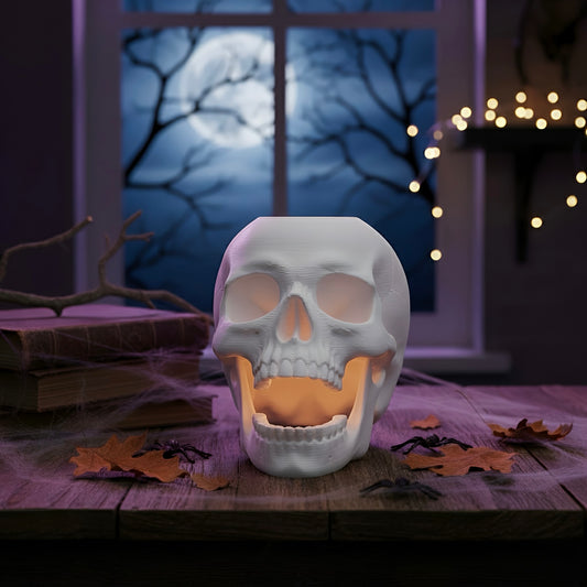 Décoration d'Halloween en forme de crâne avec lumière, impression 3D effrayante, cadeau gothique