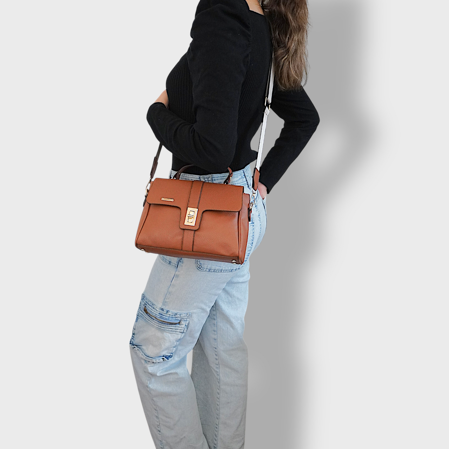 VERA - Sac à bandoulière et à poignée supérieure en cuir souple pour femme - Sac à main élégant et polyvalent