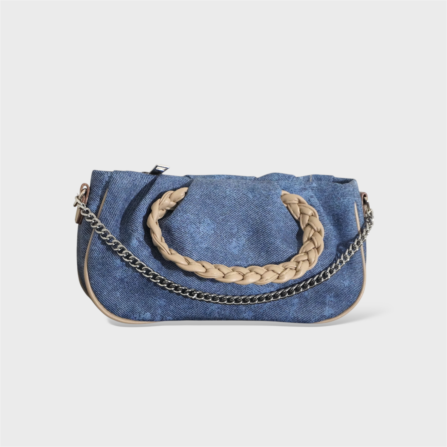 AVA - Sac bandoulière en jean avec détails en chaîne