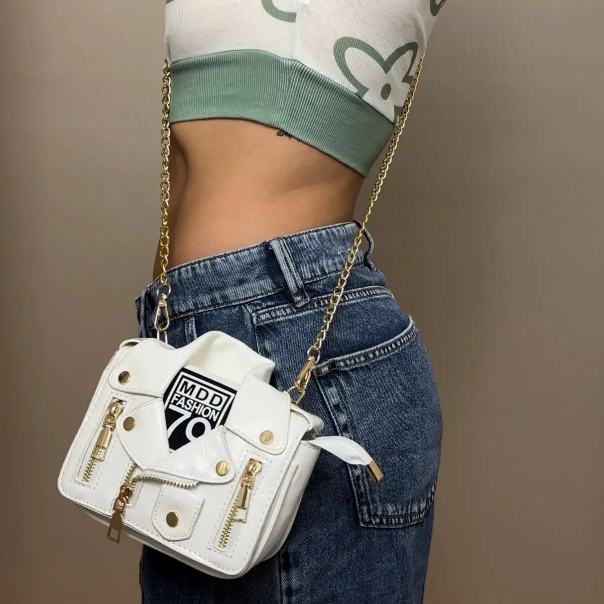 NOVA Mini Leather Crossbody Bag with Chain Strap rotta.ca
