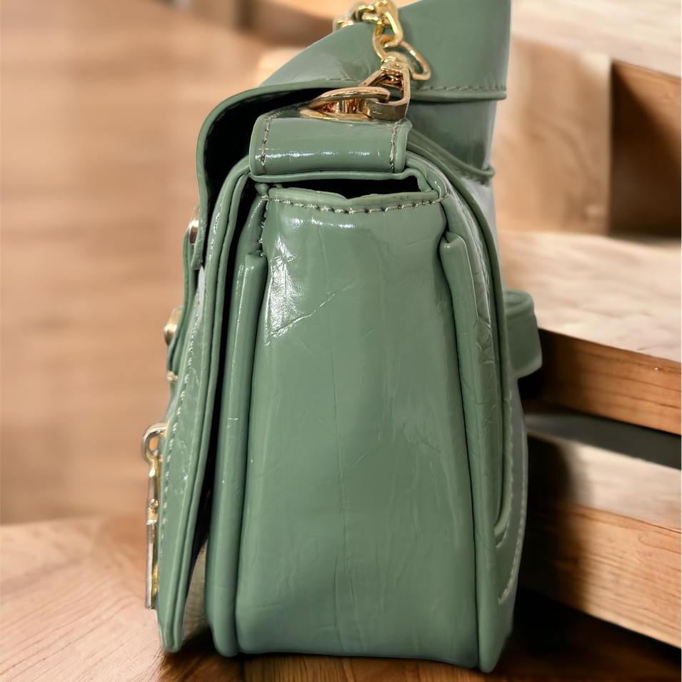 NOVA Mini Leather Crossbody Bag with Chain Strap