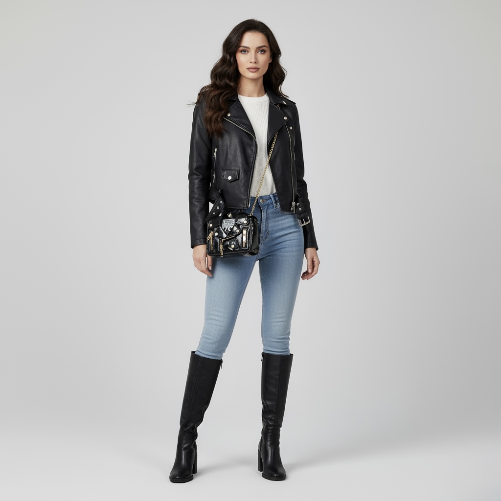 Nova Mini Vegan Leather Crossbody Bag with Chain Strap Nova Mini Vegan Leather Crossbody Bag with Chain Strap - Image 7