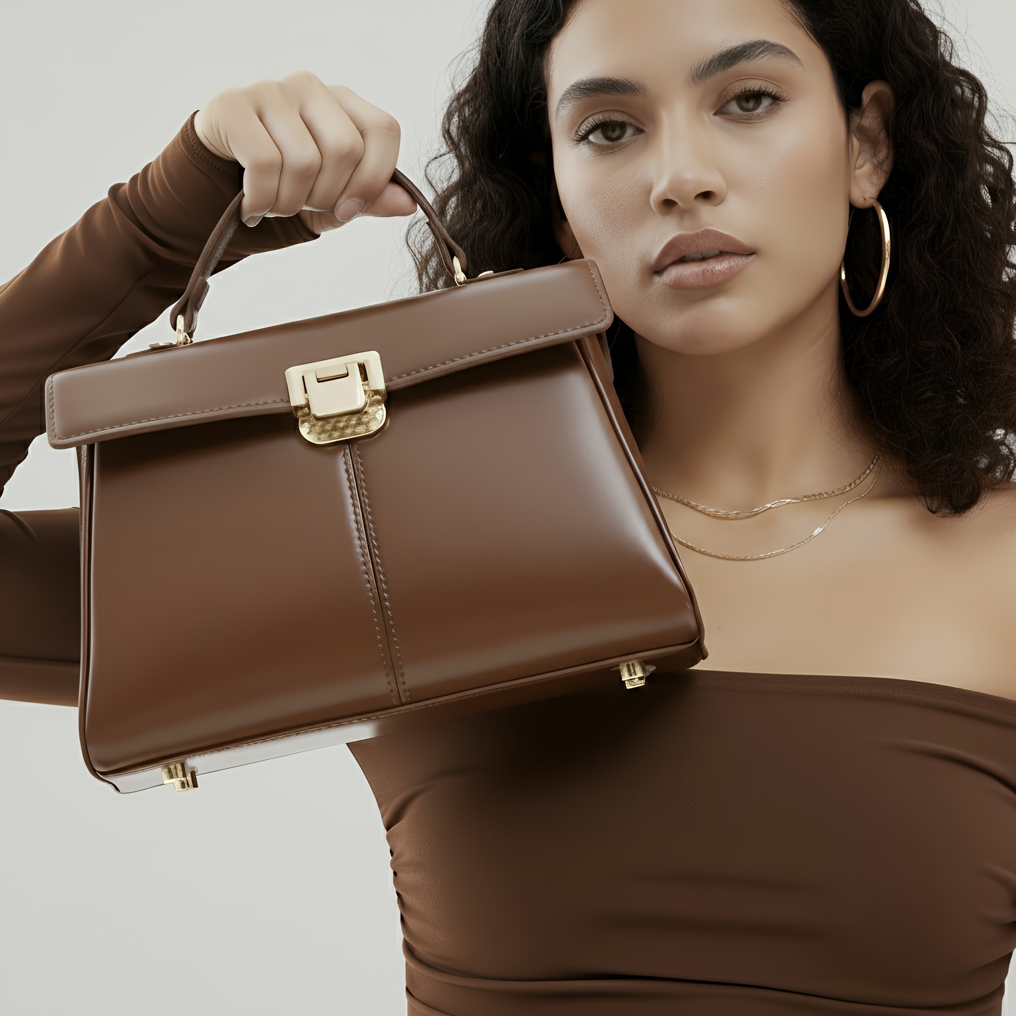 genuine leather bag Lumis genuine cowhide leather bag Lumis with model